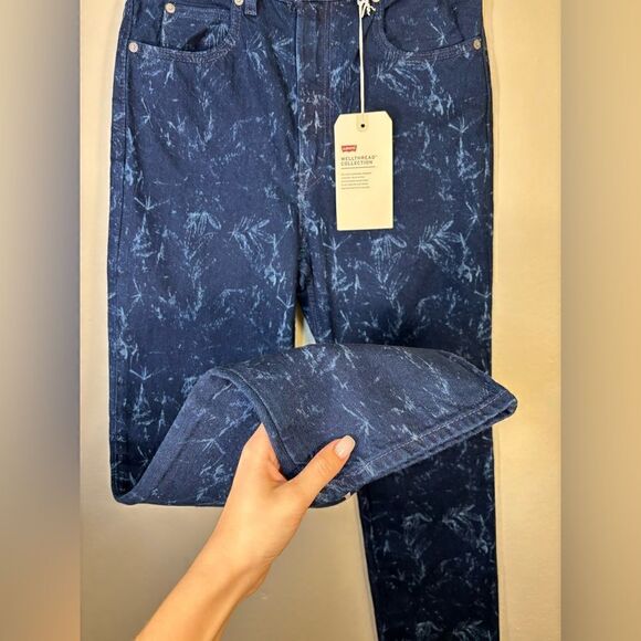 NWT Levi’s 70's Wellthread  Blue Jeans High Waist Slim Straight Leg Size 28 - Picture 9 of 15